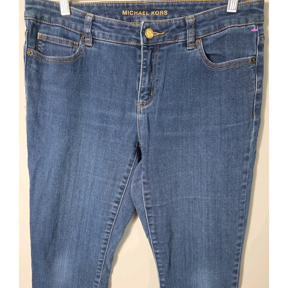 Michael Kors Skinny Jeans Women Size 8 Blue Denim Stretch Mid Rise